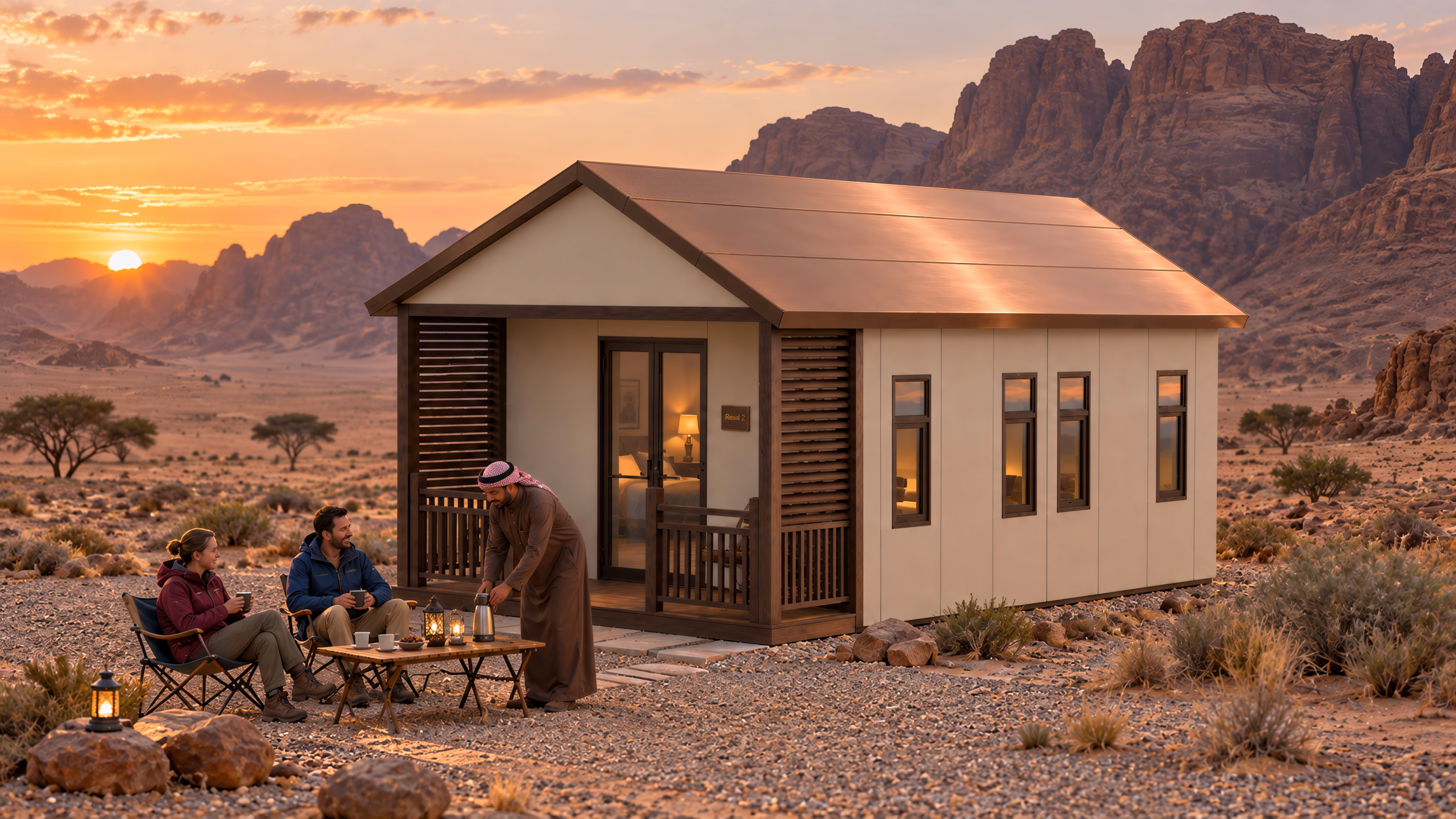Eco Lodge, Series B Hospitality application in Red-rock desert setting