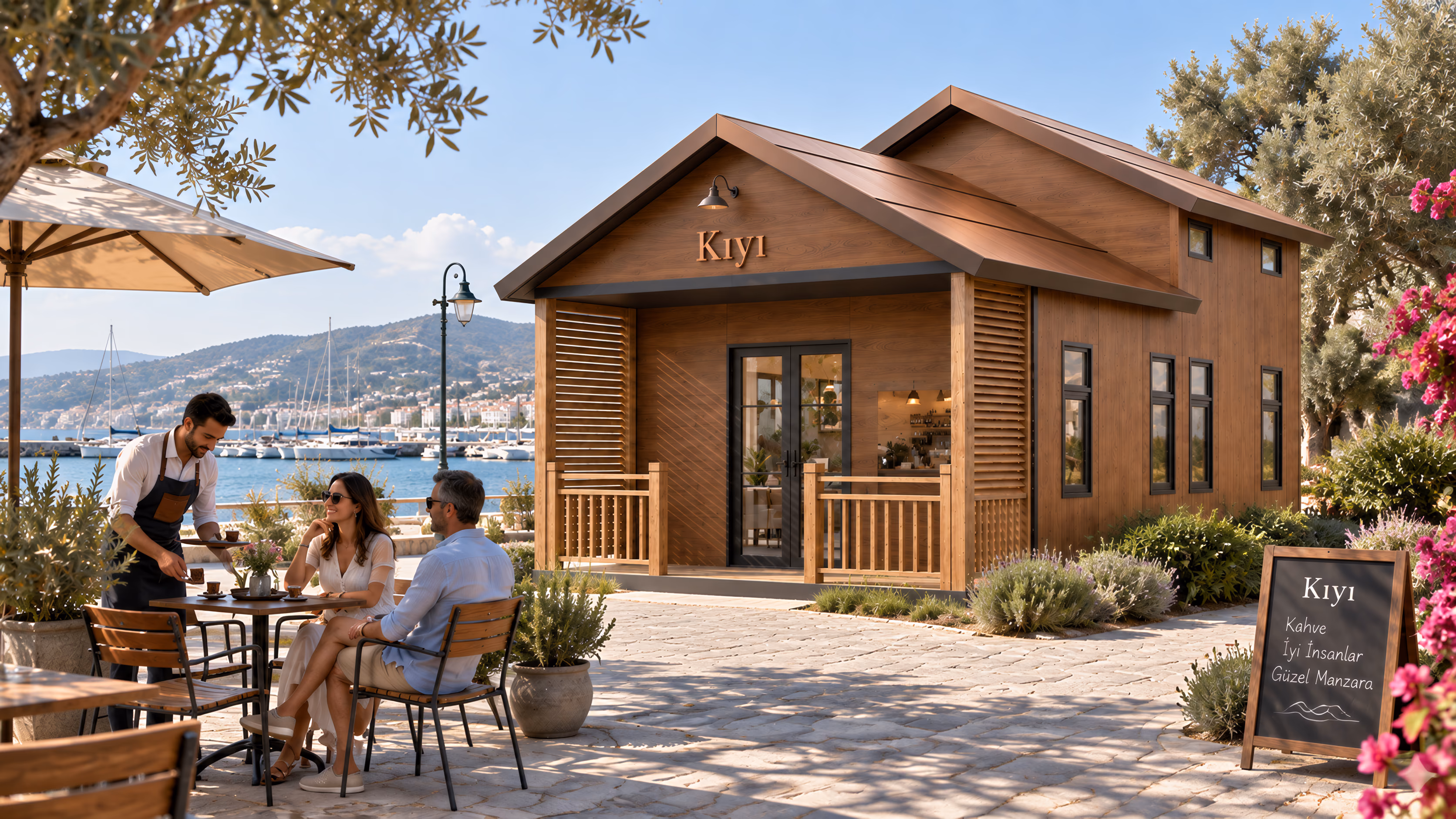 Cafe / Coffee Shop, Series BL Commercial application in Turkish marina setting
