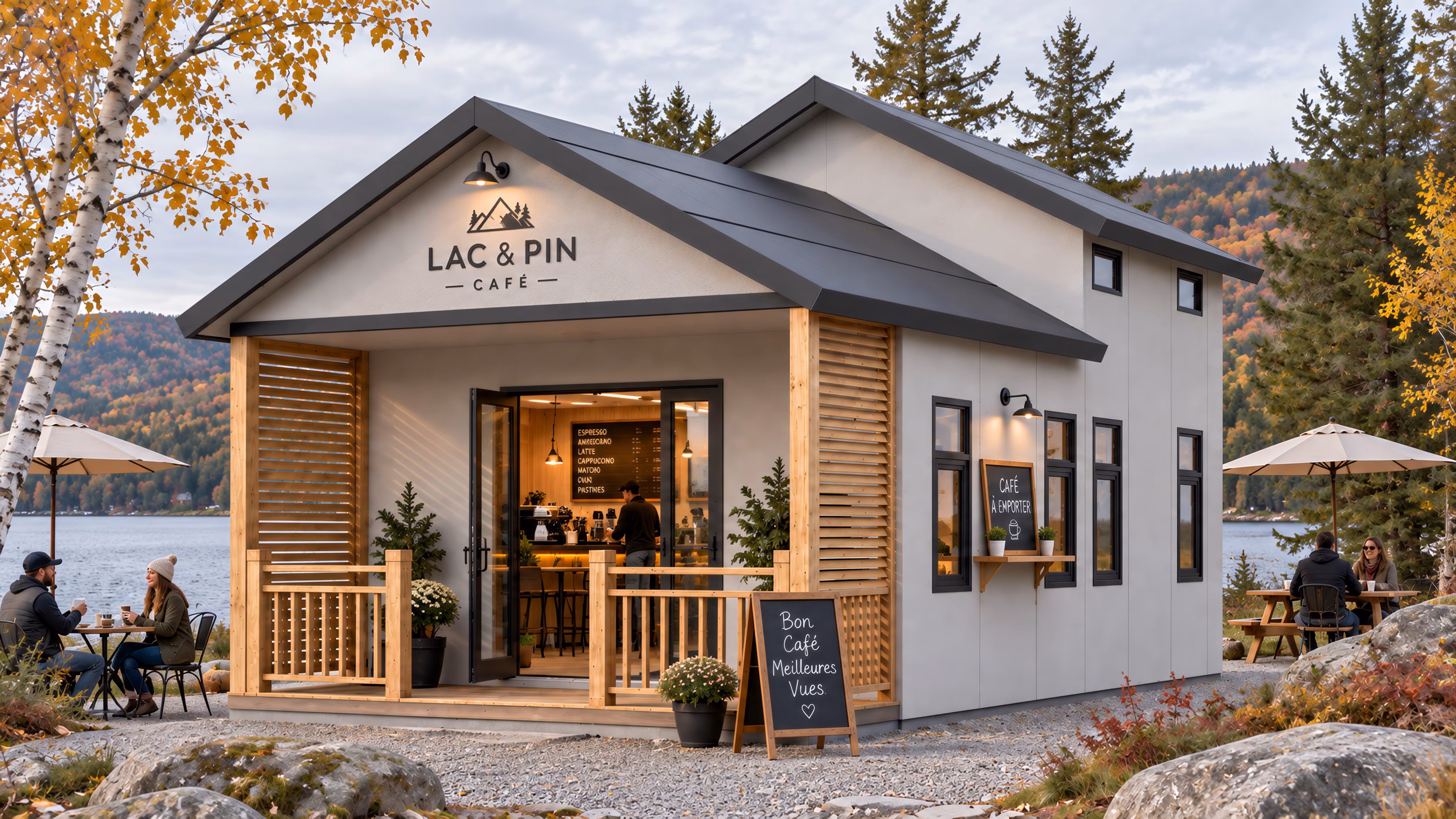 Cafe / Coffee Shop, Series BL Commercial application in Lakeside cafe setting