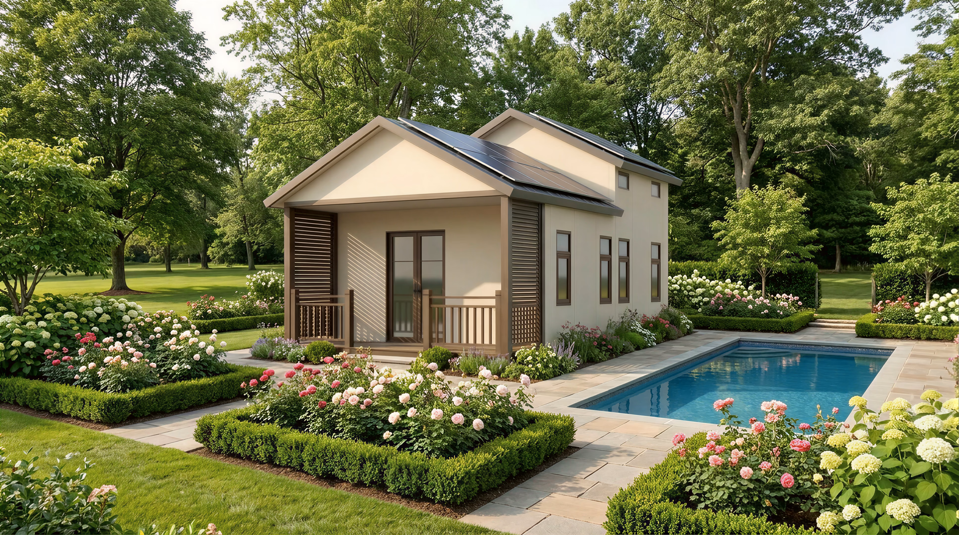 Garden Residence, Series BL Residential application in Garden pool setting